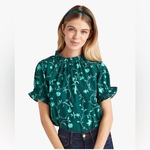 Hill House Kit Top in Emerald Botanical Size S